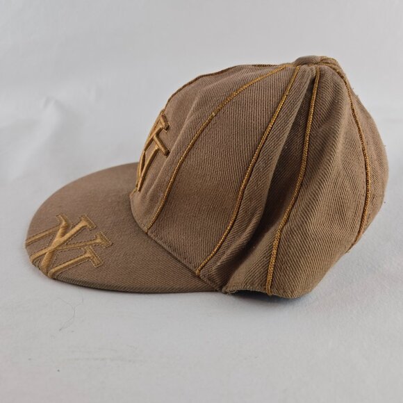 New York City Hat Mens Fitted XL Beige Brown KB Ethos Souvernir 212 Y2k Cap - Picture 4 of 9